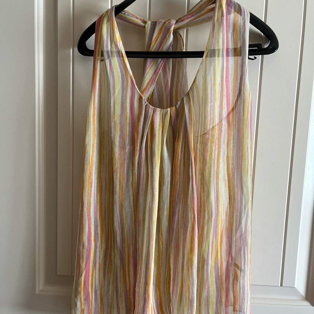 Elegant Multicolor Striped Sleeveless Top